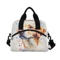 thumbnail image 2 of Lunch Bag Portable Crossbody Meal Bag Cooler Bag Insulated Lunch Bag Food Bag Handheld & Crossbody Design Brown Watercolor Dog, 2 of 6