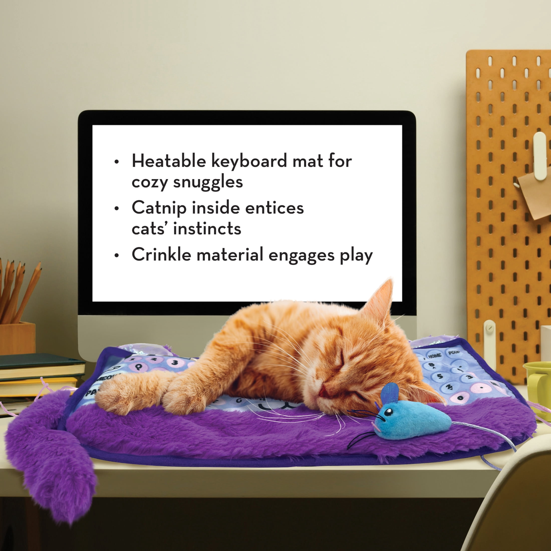 KONG® Comfort Heatable Keyboard Play Mat for Cats, with Premium North American Catnip