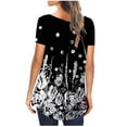 thumbnail image 3 of Azrian Womens Tunic Tops Short Sleeve Shirts Botton Up Casual Ruched Blouses Clothes, 3 of 6