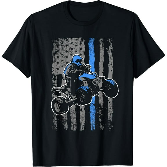 American Flag Four Wheeler Quad Men ATV Riding Gift T-Shirt