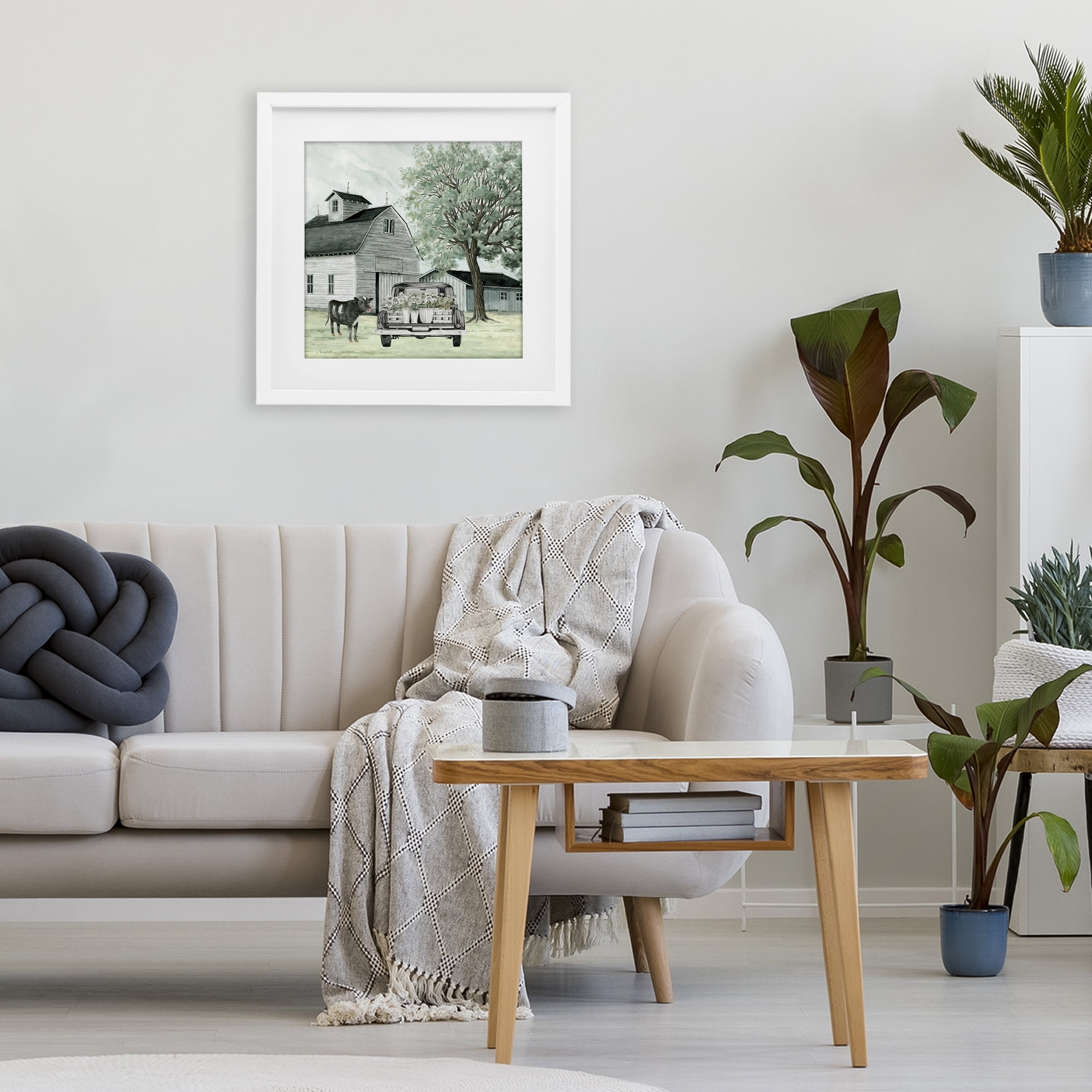 Stupell Industries Buttercup's Flowers on Farm White Framed Print Under Glass, design by Cindy Jacobs