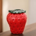 thumbnail image 6 of Strawberry Shaped Flower Pots, Vintage Ceramic Pots for Fresh & Dried Flowers, Decorative Pots for for Home Office Kitchen Decor(Red,13.2x5.3x15.3cm), 6 of 6