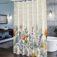 thumbnail image 5 of Shower Curtain for Bathroom Floral Daisy Lavender Retro Letter Waterproof Bath Curtains Shower Curtains with Hooks,Yellow Flower Rural Leaf Bathroom Curtain Privacy Drapes for Bathtubs Toilet 36x72in, 5 of 9