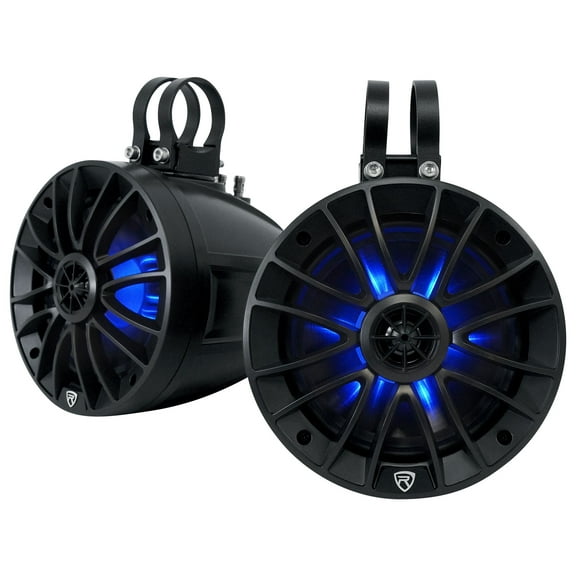 Rockville PT65BR 6.5" Powered Bluetooth LED Tower Speakers For ATV/UTV/RZR/Cart