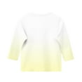 thumbnail image 3 of GA WEIHUA Shirts for Girls 3/4 Sleeve Toddler Tops Crew Neck Ombre Printed Tops 2025 Summer Sping Casual Loose Trendy Pullover Top Basic Tees(Yellow,4 Years), 3 of 4