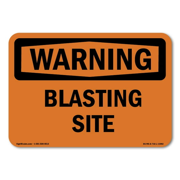 OSHA WARNING Sign - Blasting Site | Plastic Sign | Protect Your Business, Construction Site, Warehouse & Shop Area | Made in the USA