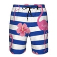 thumbnail image 4 of Disketp Men'S Swim Trunks Hawaiian Breathable Surf Beach Swimsuits Mesh Lining Beach Shorts With Pockets-Pink Flamingo, 4 of 9