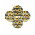 thumbnail image 7 of 15 Inch Round Placemats Set of 4, Yellow Sunflowers Non Slip Heat Insulation PP Table Mats, Spring Floral Black Stripes Farmhouse Washable Place Mats for Kitchen Dining Party Table Decor, 7 of 7
