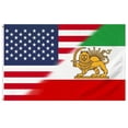 thumbnail image 4 of Old Historic Iran USA Iranian Flag with Lion Sun Crown Former Iranian Flags with 2 Brass Grommets Sturdy Double Stitched and Premium Polyester 3X5 FT, 4 of 9