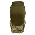 thumbnail image 5 of Gureui Women's Retro Dovetail Skirt, Solid Color Ruffled Lace Trim Patchwork Drawstring Pleated Cross Bandage Irregular Skirt Daily wear, 5 of 7