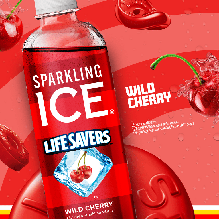 Sparkling Ice® Life Savers Wild Cherry 17oz bottle *Zero Sugar