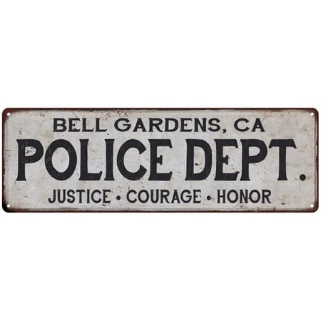 Bell Gardens Ca Police Dept Home Decor Metal Sign Gift 8x24