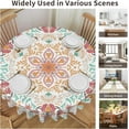 thumbnail image 6 of Boho Round Tablecloth 60 inch, Bohemian Floral Round Table Cloth Waterproof Stain Resistant Wrinkle-Free Table Cover for Dining Room Picnic Patio Party Outdoor Decor, 6 of 6