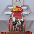 thumbnail image 4 of Table Runner Dresser Scarves 72 Inch Long, Rustic Farm Cows Red Barns Star Pattern Linen Dining Table Runners Nature Plant Flower Tabletop Scarf for Wedding Holiday Party Kitchen, 4 of 7