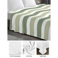 thumbnail image 6 of Sage Green Queen Size Flat Sheet, Wrinkleproof & Fadeproof Cooling Flat Bed Sheet Only, Abstract Geometric Ocean Wave Stripe Breathable Soft Bedding Top Sheets 90 x 102 Inches, 6 of 8