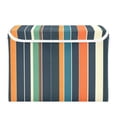 thumbnail image 7 of Yayeee Collapsible Cube Storage Bin with Lid Fabric Closet Decorative Basket with Handles, Navy Blue Stripes, 7 of 7