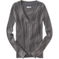 thumbnail image 1 of Aeropostale suéter de punto con cuello en V para mujer, gris, pequeño, 1 of 1