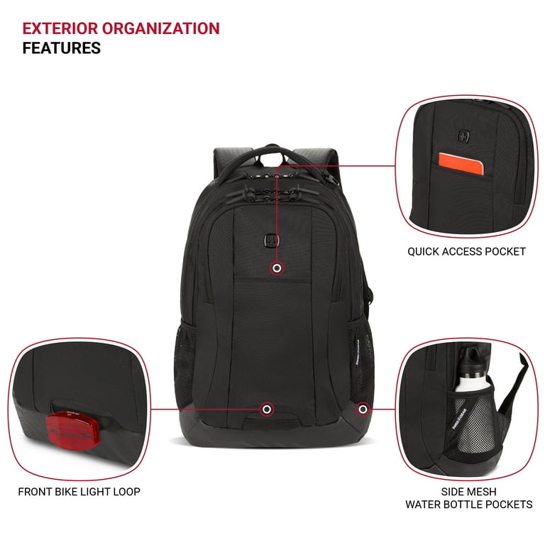SWISSGEAR Cecil 5505 Laptop Backpack, Black Hex, 18-Inch for Work