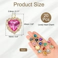 thumbnail image 2 of Uxcell 20 Pcs Rhinestone Heart Charm Crystal Heart Rhinestones Pendants Flat Back Craft Supplies for Jewelry Making Bracelet Necklace Earring Pendant DIY Accessories, Rojo Rosa, 2 of 7