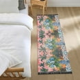 thumbnail image 3 of Yayeee Runner Rug for Bedroom 2'x6' Machine Washable Hallway Non Slip Mat, Blue Flowers, 3 of 8