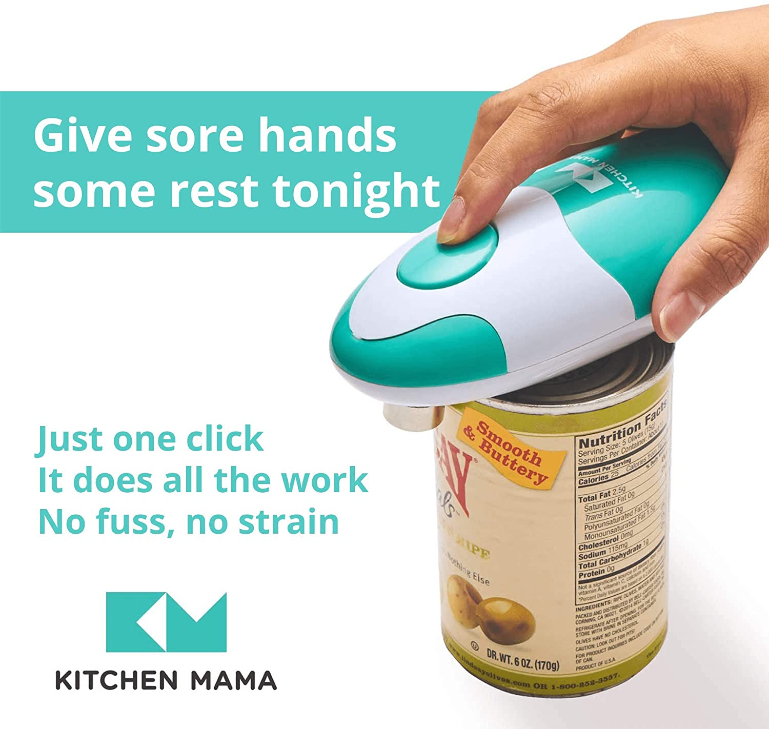 Kitchen Mama Auto Electric Can Opener, Teal photo 5