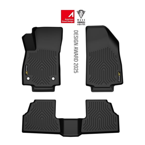 TPE Floor Mats Fit For Buick Encore 2013-2022 / Chevy Trax 2014-2022 1st & 2nd Row Truck Cargo Liners All Weather Protection 3PCs Black