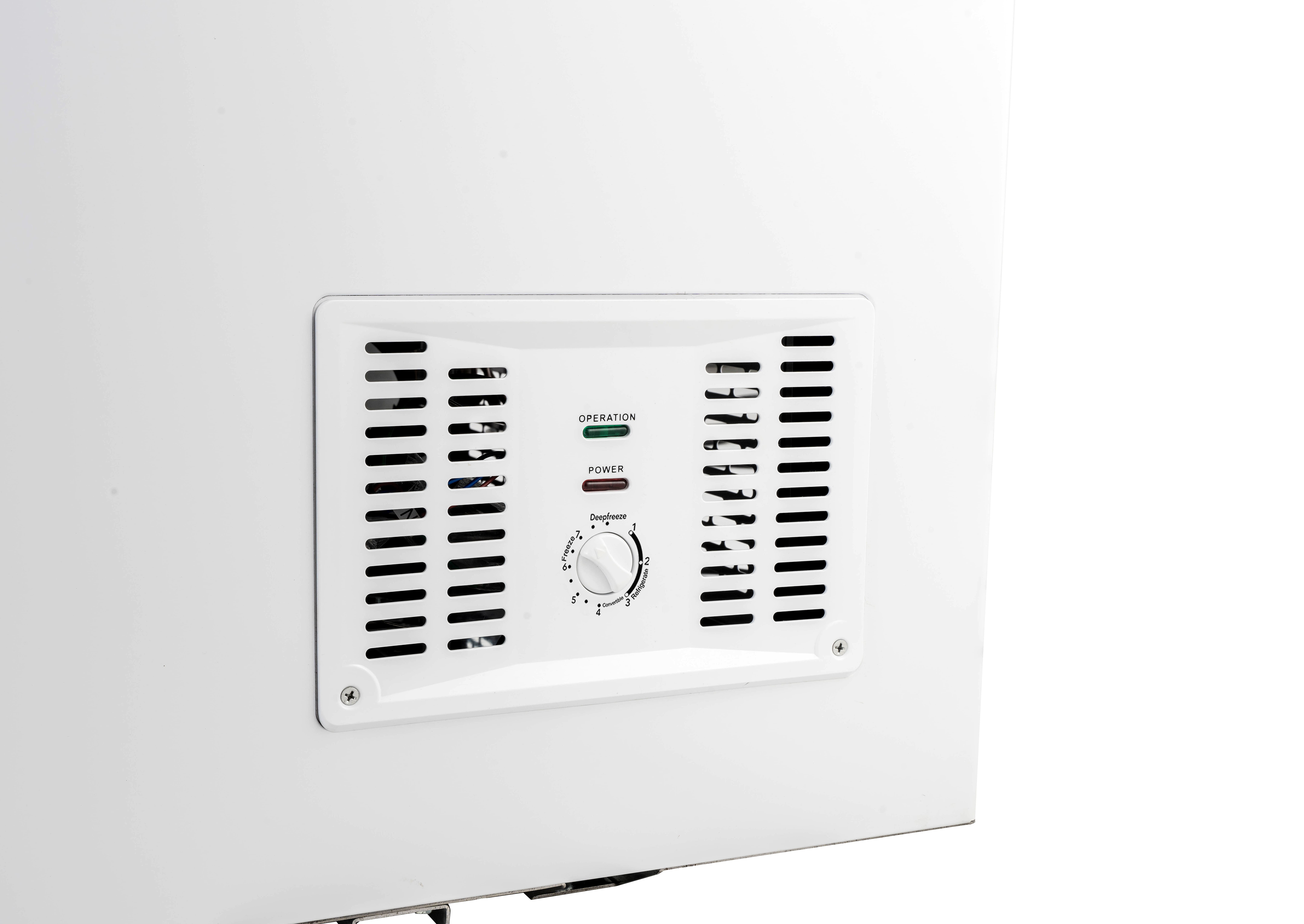 Hamilton Beach 43 Cu. ft. Triple-Door Garage-Ready Chest Freezer, 1,220 Liter Commercial Deep Freezer with Adjustable Thermostat, Lock & Key, White