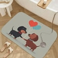 thumbnail image 3 of 1pc Cute Dachshund Dogs Absorbent Non-Slip Bathroom Thickened Flannel Rug Decor,Soft,Quick Drying,Suitable For Indoor/outdoor Use,Bathrooms,Bedrooms,Kitchens,Terrace,Laundry Rooms,16"x24", 3 of 9