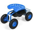 thumbnail image 1 of Costway Heavy Duty Garden Cart Rolling Work Seat Garden Planting with Tool Tray Blue, 1 of 10