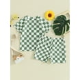 thumbnail image 4 of Hirigin Toddler Baby Boy Two Piece Swimsuit Set Checkered Short Sleeve Rashguard Swimwear Bathing Suit Sunsuit Beach Wear, 4 of 8