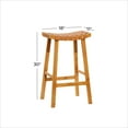 thumbnail image 4 of DecMode Faux Leather Handmade Woven Bar Stool with Wood Frame, Brown, 4 of 9