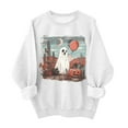 thumbnail image 2 of Inverlee Womens Halloween Sweatshirts Funny Pumpkin Ghost Graphic T-shirt Going Out Round Neck Sweatshirt Long Sleeve Holiday Pullover Tops Halloween Costumes, 2 of 4
