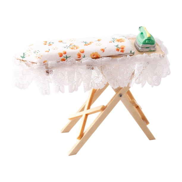 Juego de Planchado en Miniatura para Casa de Muñecas, Accesorios Vintage a Escala 1/12, Plancha de , Modelo de Juguete para Decoración de Micropa
