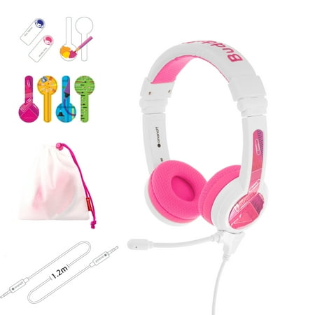 BuddyPhones - School+ Wired On-Ear Headphones - Pink