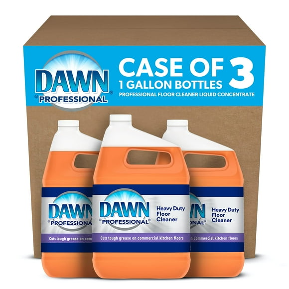 P&G Professional Dawn Heavy Duty Floor Cleaner, Bulk Multi-Surface Degreaser Concentrate is Great for Restaurant Walls, Bathrooms, Floors and Food Contact Surfaces, 1 gal. (Case of 3)