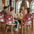 thumbnail image 5 of Christmas Snowman Chair Covers Set of 8 Christmas Tree Snowflakes Red Winter Chair Back Covers Stretch Removable Washable Slipcovers Protector for Dining Room Kitchen Party Decor, 5 of 5