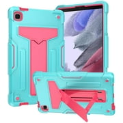Epicgadget Case for Samsung Galaxy Tab A7 Lite 8.7-Inch Model SM-T220/SM-T225 (2021 Released) - Shock Resistant Dual Layer Hybrid Protective Kickstand Cover Case (Teal/Pink)