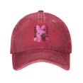 thumbnail image 2 of Gorra de béisbol retro con diseño de conejito rosa, unisex, desgastada, lavada, con cierre trasero, estilo punk rock de Sonic Youth, suave, sin estructura, para verano, 2 of 4