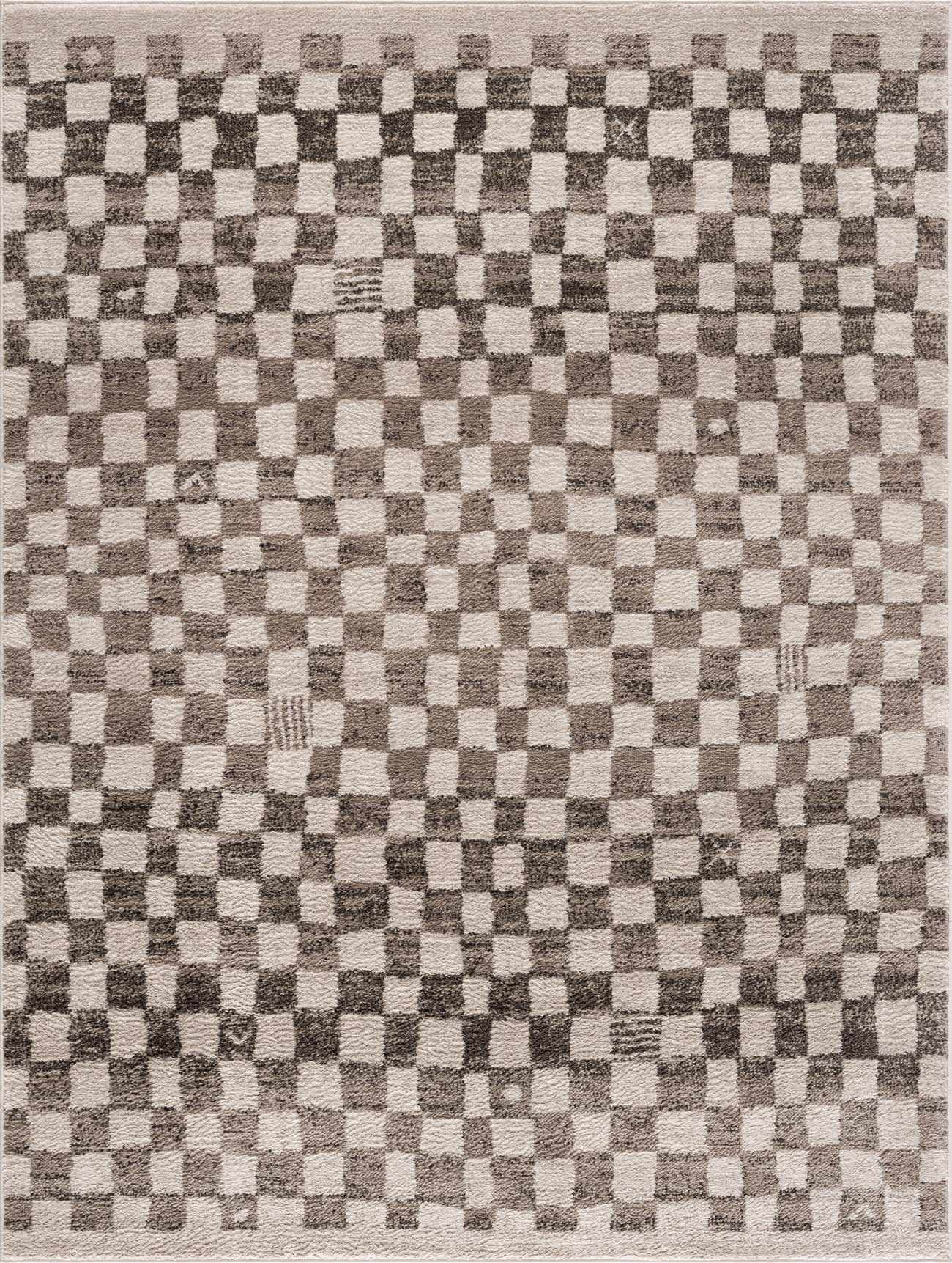 Hauteloom Benjy Living Room, Bedroom Area Rug - Contemporary - Cream, Charcoal - 4' x 6'