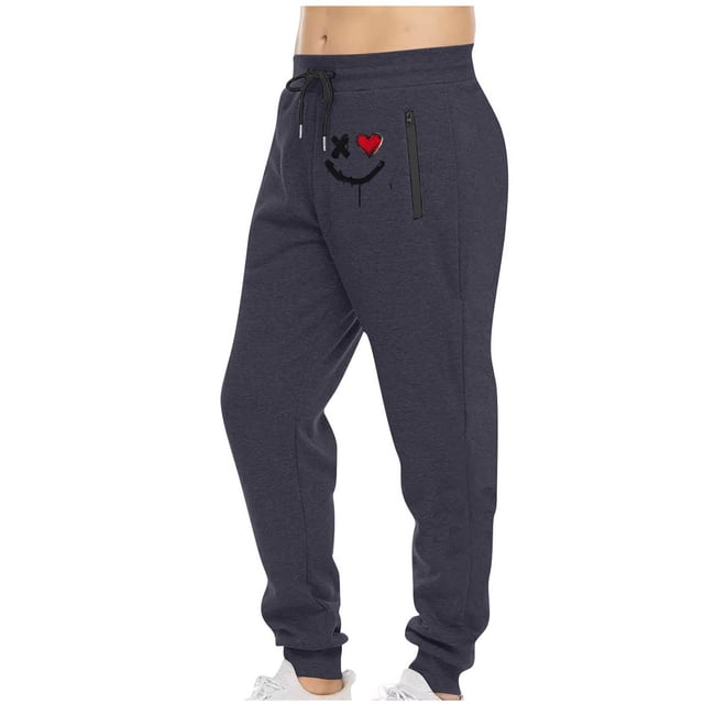 Styesk Men's Pants Men's Sports Pants Tapered Running Exercise Pants Drawstring Running Pants Printed Pants
