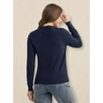 thumbnail image 3 of Women's Crew Neck Button Down Long Sleeve Cardigan Sweater, 3 of 5