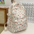 thumbnail image 4 of Cute Strawberry Cherry Floral Women Daypack, Large Capacity Laptop Carry Backpack, Kawaii Printed Travel Rucksack, Adjustable Strap Casual Commute Bag, Outdoor Luggage Pack, 4 of 4