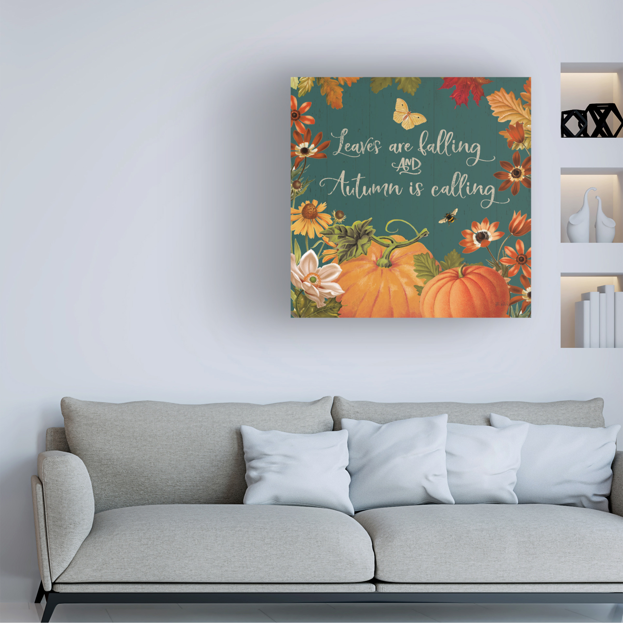 Trademark Fine Art 'Fall Garden III Teal' Canvas Art by Katie Pertiet