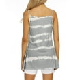 thumbnail image 4 of Pompotops Mode Femme Aguichant Décontracté Imprimé Boutons Col en V Sans Manches Hauts Blouse, 4 of 7