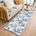thumbnail image 3 of 2x6 Kitchen Runner Rug, Blue Coastal Non-Skid Rubber Backing Large Rectangle Rugs - Living Room Bedroom Home Office, Summer Nautical Ocean Beach Coral Fish Indoor Floor Mat Carpets Washable Rug, 3 of 9