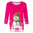 thumbnail image 5 of Darzheoy Womens Tops Hoodless Solid Color Graphic Drop Shoulder Trendy Loose Sweatshirts Pullover Lightweight Round Neck Christmas Fall Winter Blouses, 5 of 5