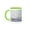 Green/White, variant on 3drose, Pelicans Flying over New Smyrna Beach., 11oz Two-tone Green Mug