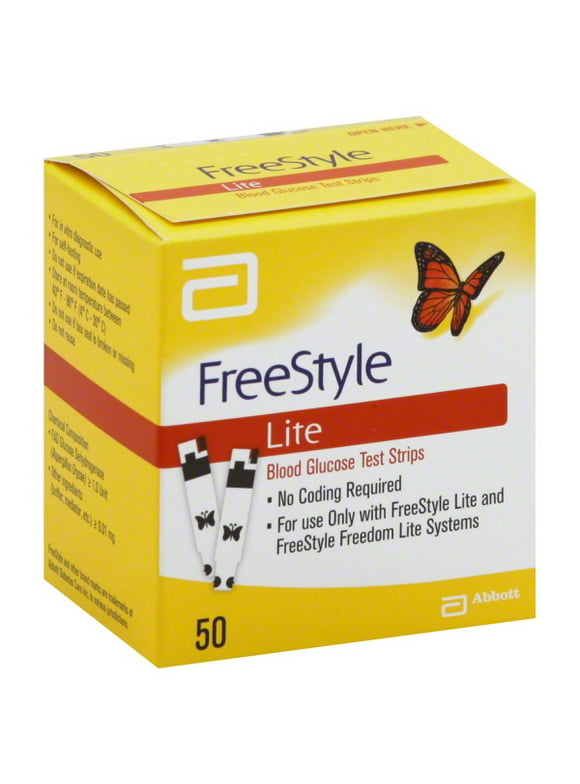 Freestyle Lite Blood Glucose Test Strips, 50 Ct