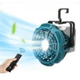 thumbnail image 3 of Cordless Jobsite Fan For Makita/Bosch/Dewalt/Milwaukee 14.4-18V Li-ion Battery with LED Light Foldable Hook Remote Control, 3 of 17