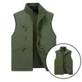 thumbnail image 2 of ZUKMRJPC Men's Outdoor Work Vest Lightweight Waterproof Sleeveless Zipper Stand Collar Fleece Lined Warm Vest with Multi-Pockets, 2 of 4